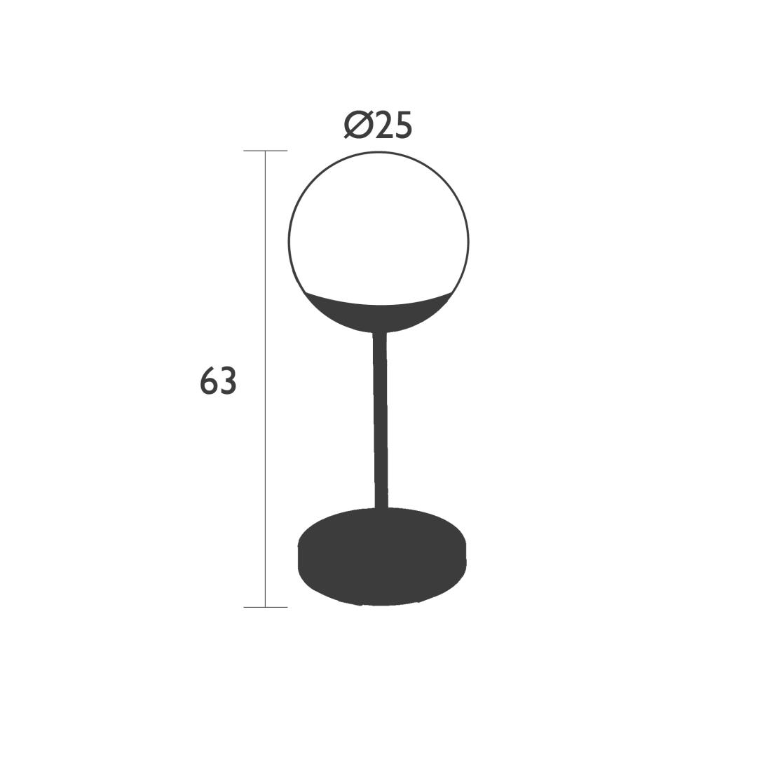 Moon lamp hoogte 63 cm. h.